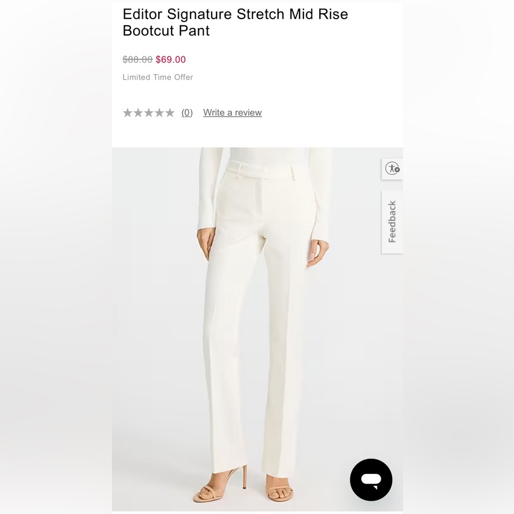 Express Women's Cream Straight Leg Pants